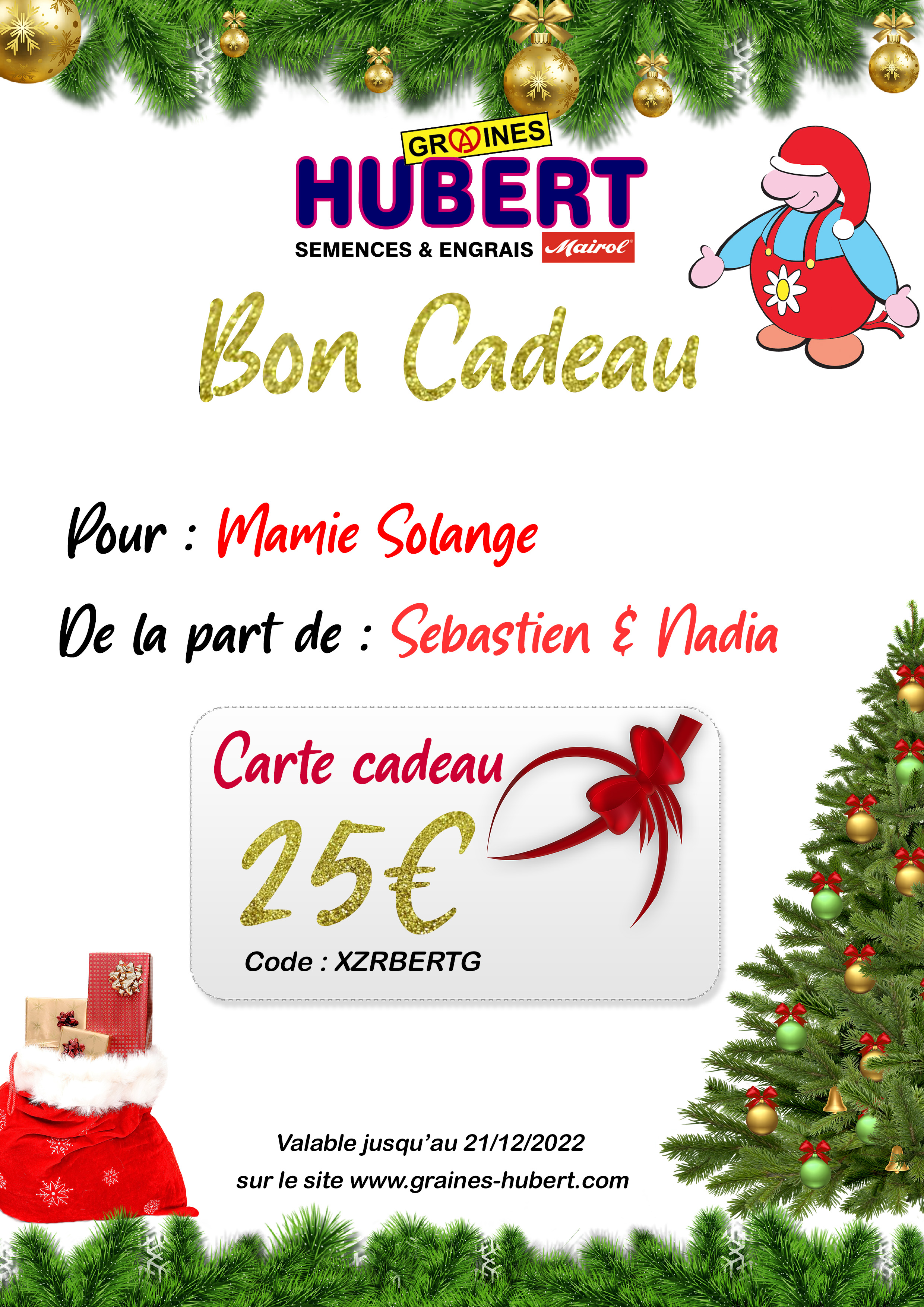 Carte Cadeau 25 €