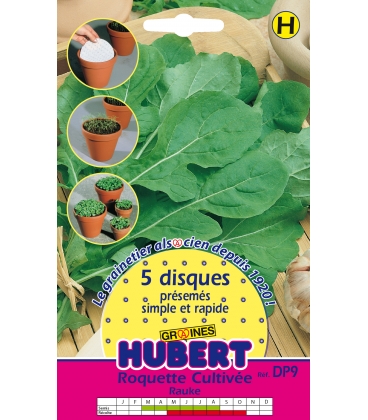 5 Disques pr&eacute;sem&eacute;s de Roquette Cultiv&eacute;e
