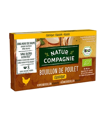 Cubes de bouillon de Poulet BIO Sans huile de Palme.